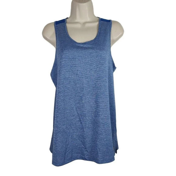 BCG Blue Tank Top Women Size M Sleeveless Athletic Workout Open Back - Picture 1 of 7